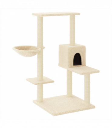 vidaXL Cat Tree with Sisal Scratching Posts Cream 95 cm