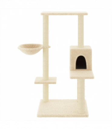 vidaXL Cat Tree with Sisal Scratching Posts Cream 95 cm