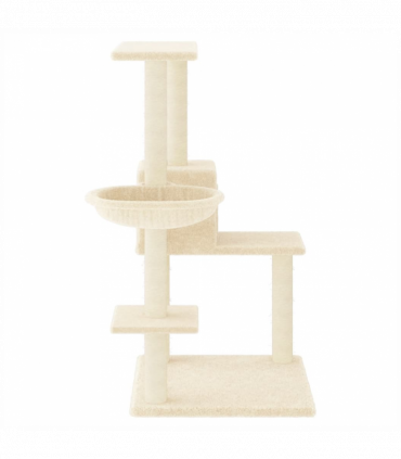 vidaXL Cat Tree with Sisal Scratching Posts Cream 95 cm