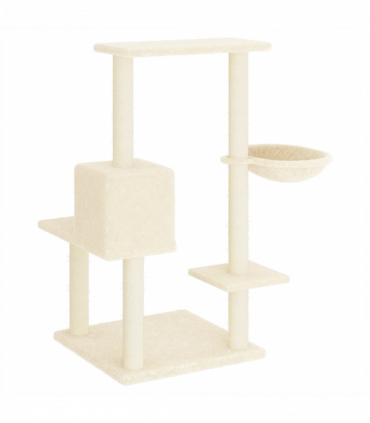 vidaXL Cat Tree with Sisal Scratching Posts Cream 95 cm