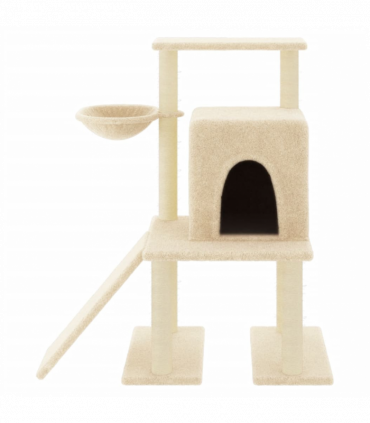 vidaXL Cat Tree with Sisal Scratching Posts Cream 96.5 cm