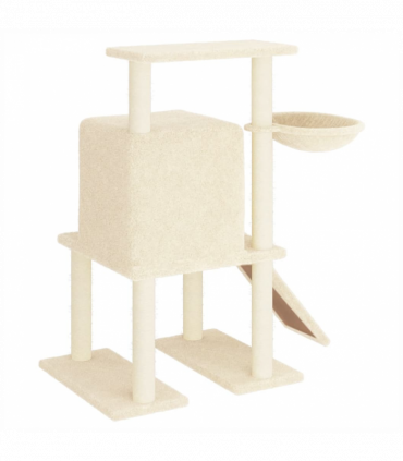 vidaXL Cat Tree with Sisal Scratching Posts Cream 96.5 cm