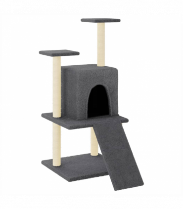 vidaXL Cat Tree with Sisal Scratching Posts Dark Grey 110 cm