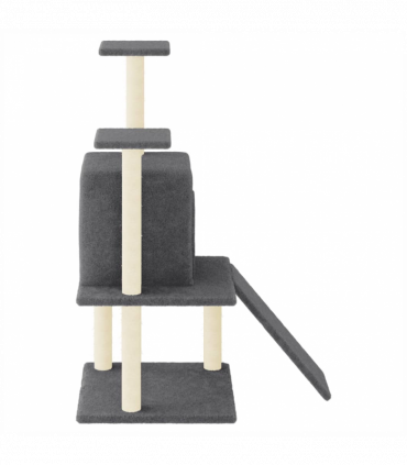 vidaXL Cat Tree with Sisal Scratching Posts Dark Grey 110 cm