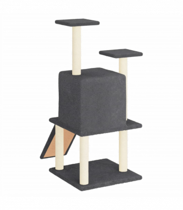 vidaXL Cat Tree with Sisal Scratching Posts Dark Grey 110 cm