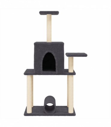 vidaXL Cat Tree with Sisal Scratching Posts Dark Grey 122 cm