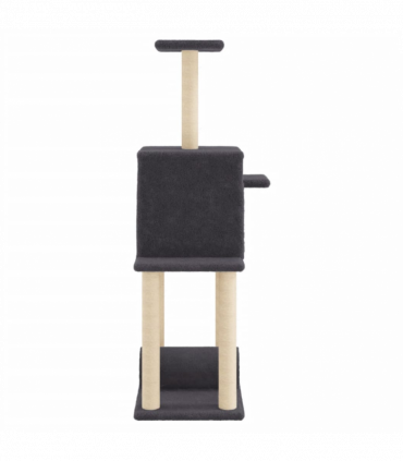 vidaXL Cat Tree with Sisal Scratching Posts Dark Grey 122 cm