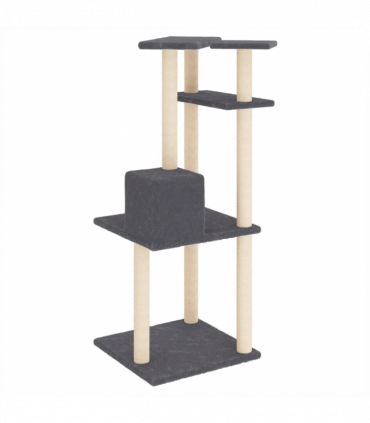 vidaXL Cat Tree with Sisal Scratching Posts Dark Grey 123 cm