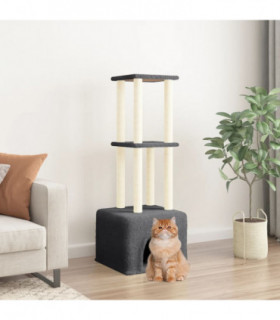 vidaXL Cat Tree with Sisal Scratching Posts Dark Grey 133.5 cm