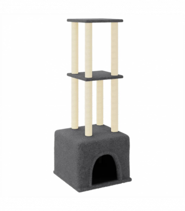 vidaXL Cat Tree with Sisal Scratching Posts Dark Grey 133.5 cm