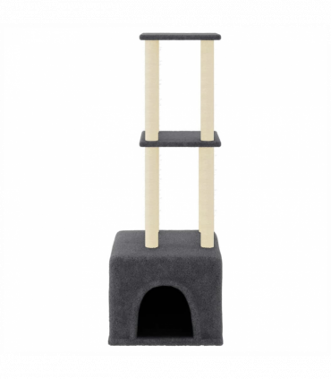 vidaXL Cat Tree with Sisal Scratching Posts Dark Grey 133.5 cm