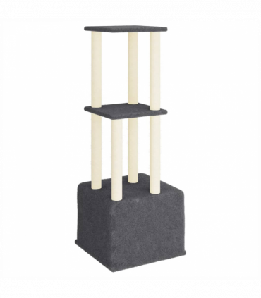 vidaXL Cat Tree with Sisal Scratching Posts Dark Grey 133.5 cm