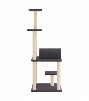 vidaXL Cat Tree with Sisal Scratching Posts Dark Grey 136 cm