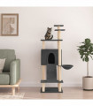 vidaXL Cat Tree with Sisal Scratching Posts Dark Grey 153 cm