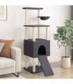 vidaXL Cat Tree with Sisal Scratching Posts Dark Grey 153 cm