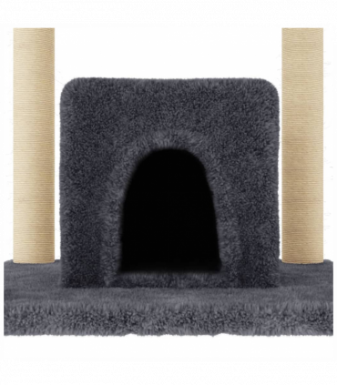 vidaXL Cat Tree with Sisal Scratching Posts Dark Grey 154 cm