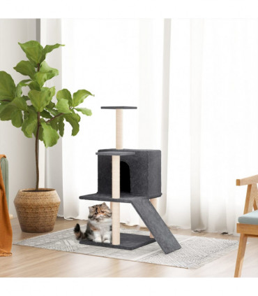 vidaXL Cat Tree with Sisal Scratching Posts Dark Grey 82 cm