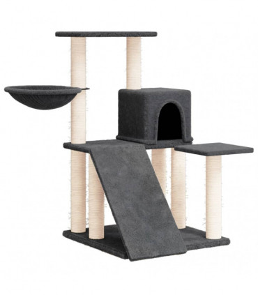 vidaXL Cat Tree with Sisal Scratching Posts Dark Grey 82 cm
