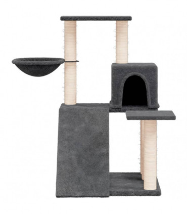 vidaXL Cat Tree with Sisal Scratching Posts Dark Grey 82 cm