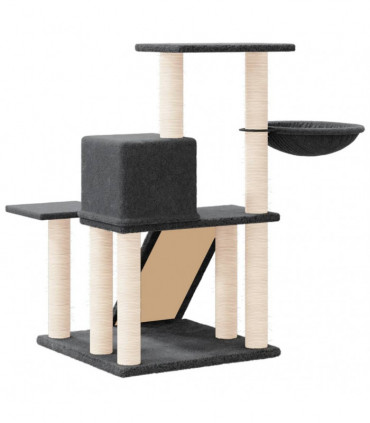 vidaXL Cat Tree with Sisal Scratching Posts Dark Grey 82 cm
