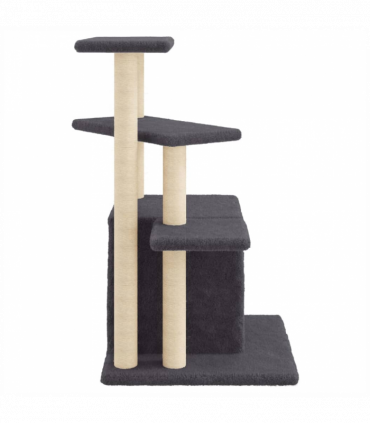 vidaXL Cat Tree with Sisal Scratching Posts Dark Grey 83.5 cm