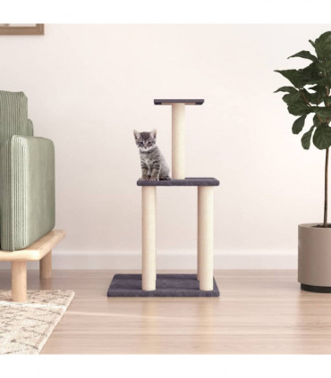 vidaXL Cat Tree with Sisal Scratching Posts Dark Grey 85.5 cm