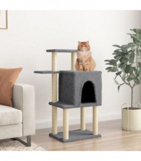 vidaXL Cat Tree with Sisal Scratching Posts Dark Grey 97 cm