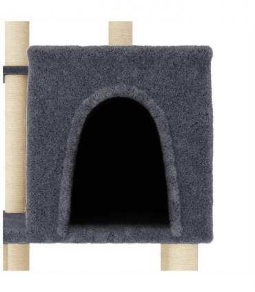 vidaXL Cat Tree with Sisal Scratching Posts Dark Grey 97 cm
