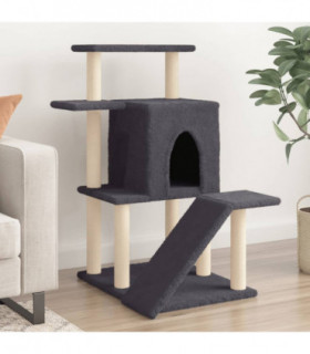 vidaXL Cat Tree with Sisal Scratching Posts Dark Grey 97 cm