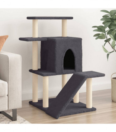 vidaXL Cat Tree with Sisal Scratching Posts Dark Grey 97 cm