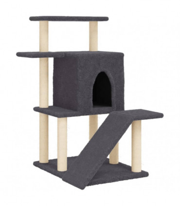 vidaXL Cat Tree with Sisal Scratching Posts Dark Grey 97 cm