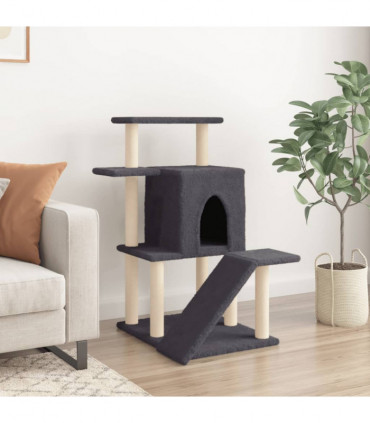 vidaXL Cat Tree with Sisal Scratching Posts Dark Grey 97 cm