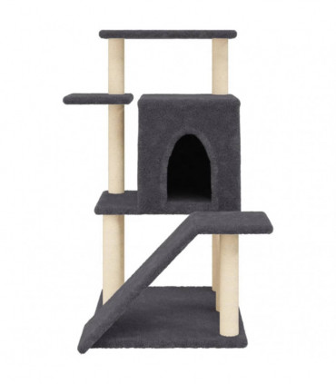 vidaXL Cat Tree with Sisal Scratching Posts Dark Grey 97 cm