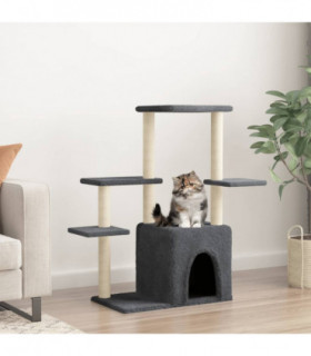 vidaXL Cat Tree with Sisal Scratching Posts Dark Grey 97.5 cm