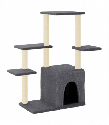 vidaXL Cat Tree with Sisal Scratching Posts Dark Grey 97.5 cm