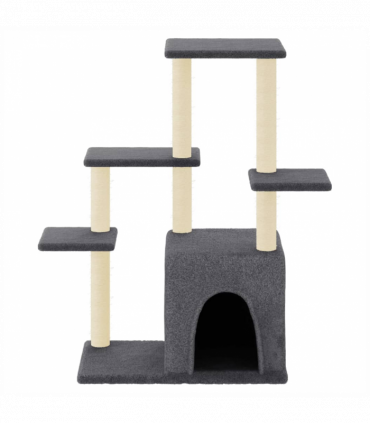 vidaXL Cat Tree with Sisal Scratching Posts Dark Grey 97.5 cm