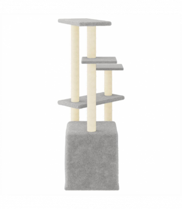 vidaXL Cat Tree with Sisal Scratching Posts Light Grey 107.5 cm