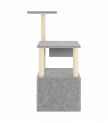 vidaXL Cat Tree with Sisal Scratching Posts Light Grey 109.5 cm