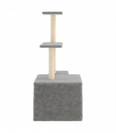 vidaXL Cat Tree with Sisal Scratching Posts Light Grey 110 cm