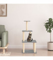 vidaXL Cat Tree with Sisal Scratching Posts Light Grey 111 cm