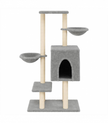 vidaXL Cat Tree with Sisal Scratching Posts Light Grey 117 cm