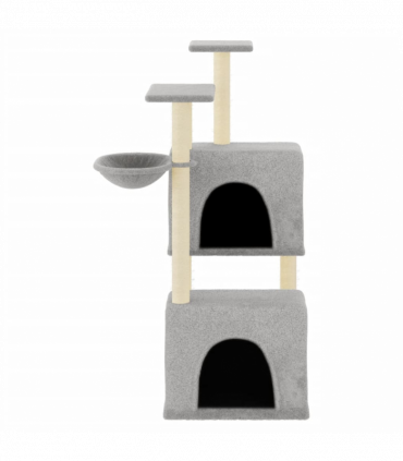 vidaXL Cat Tree with Sisal Scratching Posts Light Grey 122 cm