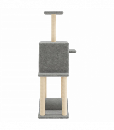 vidaXL Cat Tree with Sisal Scratching Posts Light Grey 122 cm