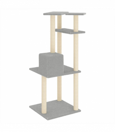 vidaXL Cat Tree with Sisal Scratching Posts Light Grey 123 cm