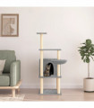 vidaXL Cat Tree with Sisal Scratching Posts Light Grey 132 cm