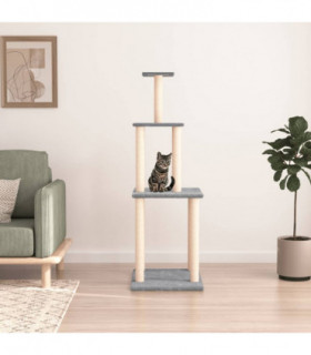 vidaXL Cat Tree with Sisal Scratching Posts Light Grey 149 cm