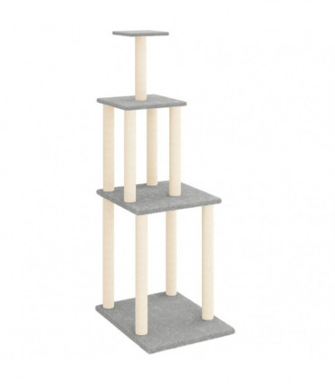 vidaXL Cat Tree with Sisal Scratching Posts Light Grey 149 cm