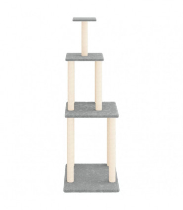 vidaXL Cat Tree with Sisal Scratching Posts Light Grey 149 cm
