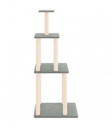 vidaXL Cat Tree with Sisal Scratching Posts Light Grey 149 cm