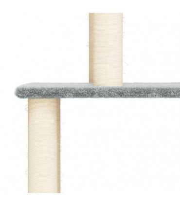 vidaXL Cat Tree with Sisal Scratching Posts Light Grey 149 cm